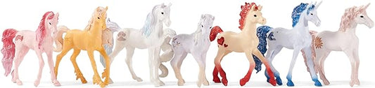 Schleich bayala 7-Piece Gemstone Collectible Unicorn Toy Set with 7 Unique and Collectible Toy Unicorns - Figurio