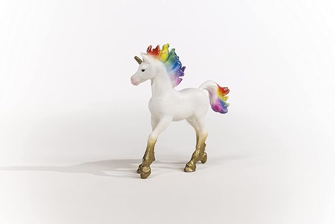 Schleich bayala, Unicorn Toys for Girls and Boys Rainbow Love Unicorn Foal with Rainbow Mane and Tail, Ages 5+ - Figurio