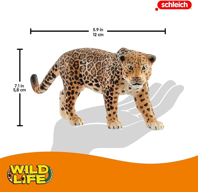 Schleich Wild Life Realistic Prowling Jaguar Figurine - Detailed Jungle Toy Wild Cat Jaguar Action Figure, Education and Fun for Boys and Girls, Gift for Kids Ages 3+ - Figurio