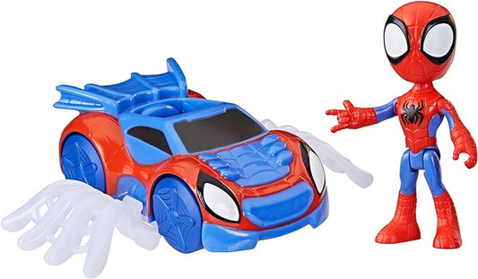 Spidey and His Amazing Friends Spidey Web Crawler Toy, 4-Inch Scale Spidey Action Figure and Vehicle Included, Marvel Preschool Super Hero Toys - Figurio