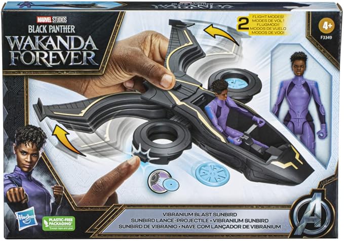 Spider-Man Marvel Studios' Black Panther Wakanda Forever Vibranium Blast Sunbird with 6-Inch Shuri Action Figure, Toy for Kids Ages 4 and Up - Figurio