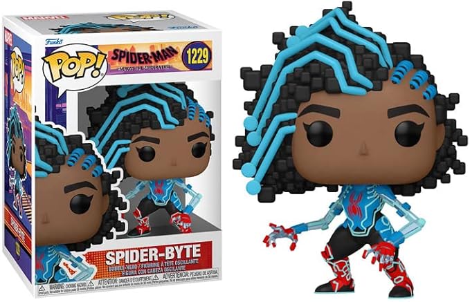 POP Marvel: Spider-Man: Across The Spider-Verse - Spider-Byte Funko Vinyl Figure (Bundled with Compatible Box Protector Case), Multicolor, 3.75 inches - Figurio