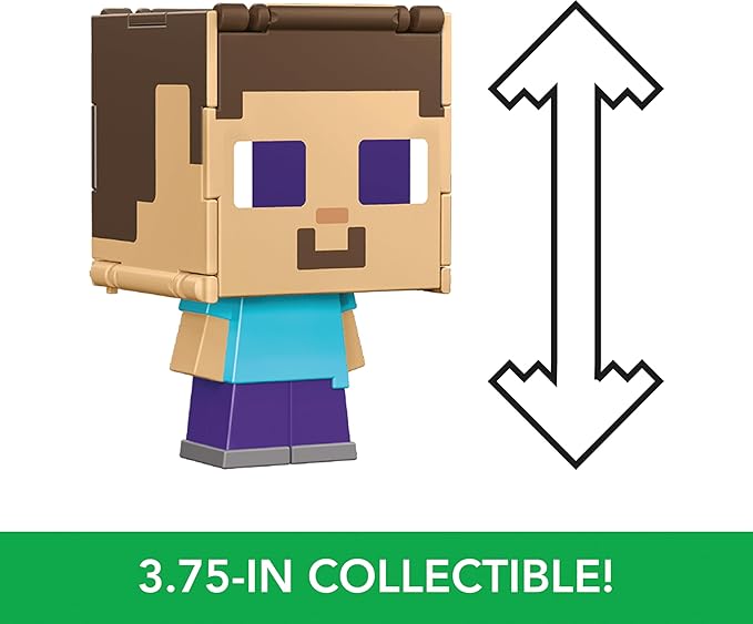 Mattel Minecraft Flippin’ Figs Figures Collection with 2-in-1 Fidget Play, 3.75-in Scale, Large Heads & Pixelated Design (Characters May Vary) - Figurio