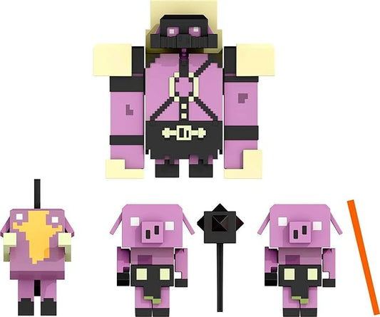 Mattel Minecraft Legends Nether Invasion Pack, Set of 4 Action Figures with Attack Action and Accessories - Figurio