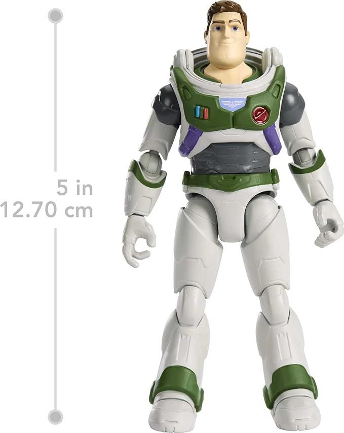 Disney Pixar Lightyear Space Ranger Alpha Buzz Lightyear Figure, Authentic Action Figure 5 Inches tall with 12 Posable Joints, Laser Blade, 4 Years & Up - Figurio