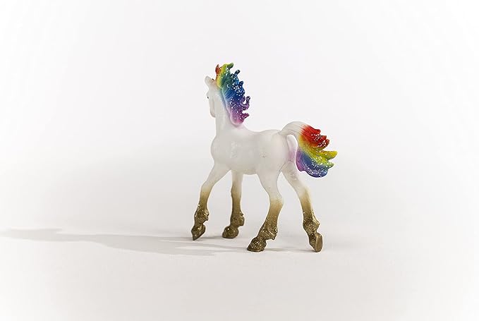 Schleich bayala, Unicorn Toys for Girls and Boys Rainbow Love Unicorn Foal with Rainbow Mane and Tail, Ages 5+ - Figurio