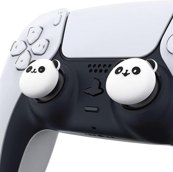 PlayVital Cute Thumb Grip Caps for ps5/4 Controller, Silicone Analog Stick Caps Cover for Xbox Series X/S, Thumbstick Caps for Switch Pro Controller - Chubby Panda - Figurio