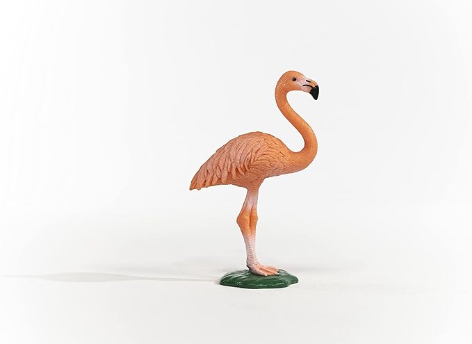 Schleich Wild Life, Bird Animal Toys for Boys and Girls 3 and Above, Pink Flamingo Toy Figurine, Ages 3+ - Figurio