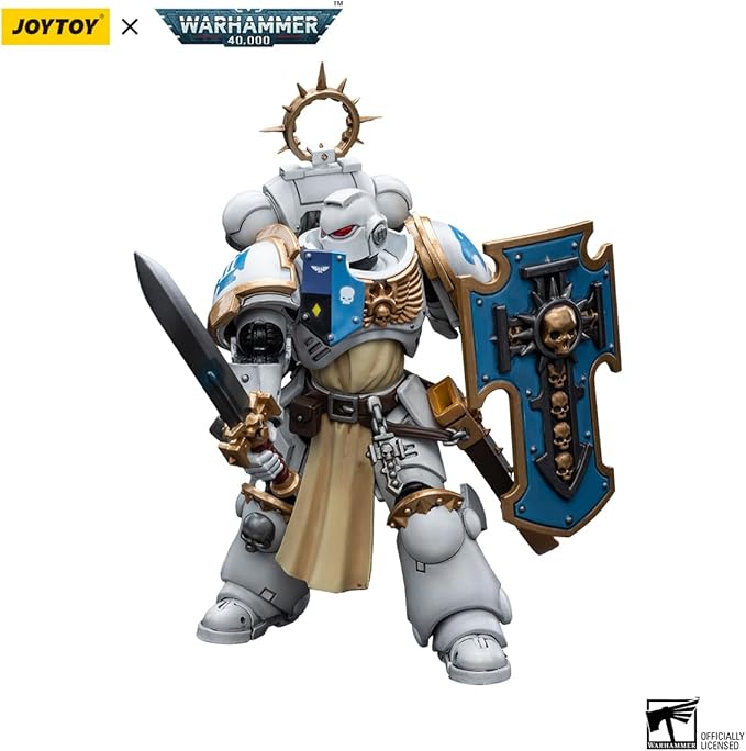 JOYTOY HAPPXYGG Warhammer 40k 1/18 4.7-inch White Consuls Bladeguard Veteran action figure model toy series - Figurio