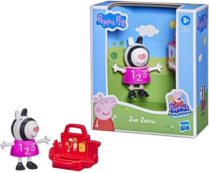 Hasbro Peppa Pig - 3" 8cm Poseable Articulated Figure & Accessory Sets - Set of All 6 Characters - Figurio