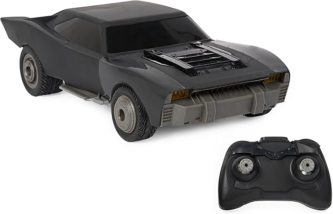 DC Comics, The Batman Turbo Boost Batmobile, Remote Control Car with Official Batman Movie Styling Kids Toys for Boys and Girls Ages 4 and Up - Figurio