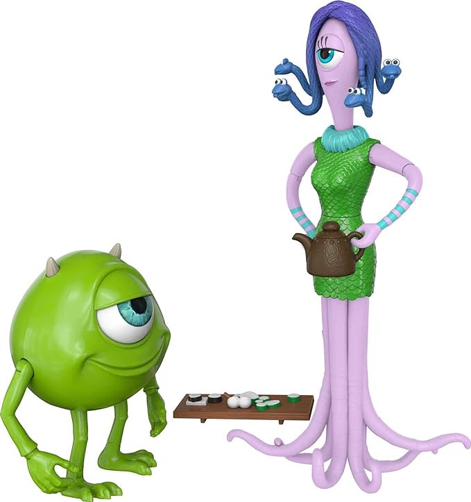 Disney Pixar Featured Favorites Celia Mae & Mike Wazowski Monsters Inc. Collectable Figures & Accessories, Highly Posable Authentic Look, Collectors Gift Age 6 Years & Up - Figurio