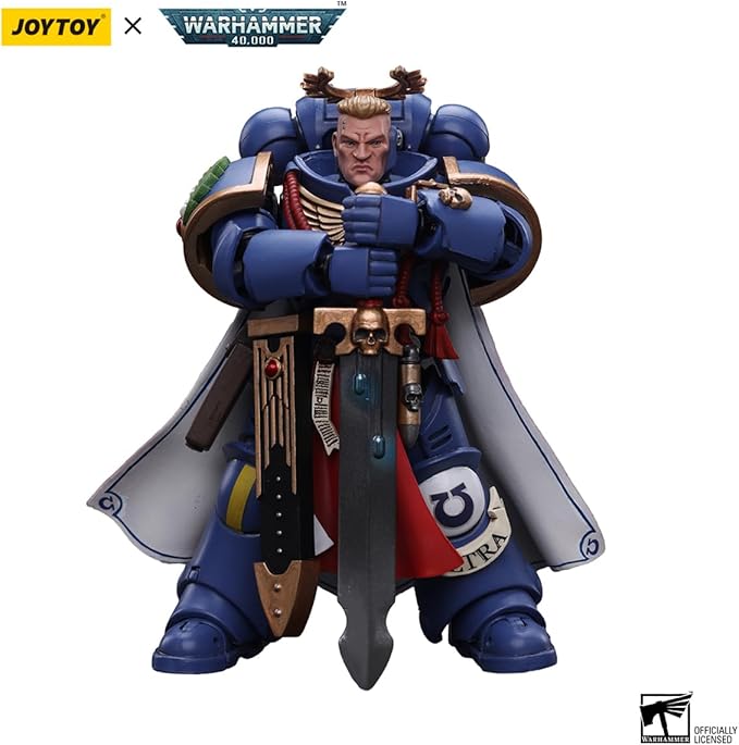 JOYTOY HAPPXYGG Warhammer 40k 1/18 4.7-inch Ultramarines Primaris Captain with Power Sword and Plasma Pistol action figure model toy series - Figurio