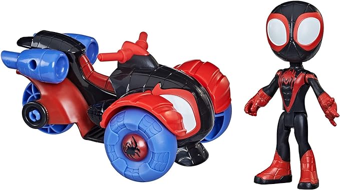 Spidey and His Amazing Friends Marvel Miles Morales: Spider-Man Action Figure and Techno-Racer Vehicle, for Kids Ages 3 and Up - Figurio