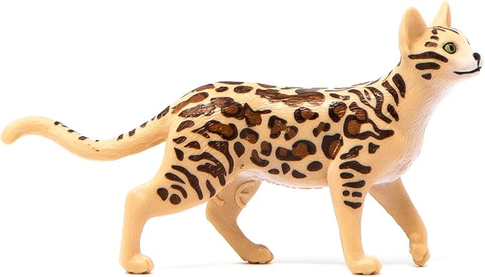 Schleich Farm World, Realistic Cute Cat Toys for Boys and Girls Ages 3 and Above, Bengal Cat Toy (Pack of 2) - Figurio