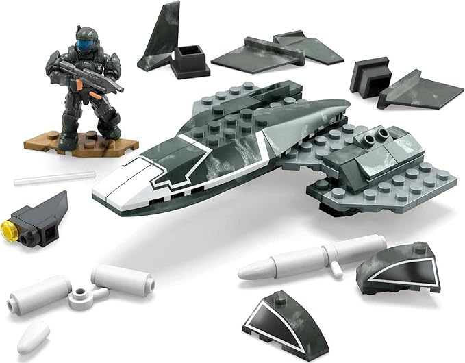 Mega Halo ODST Wombat Overwatch Vehicle Building Toy with 2 Micro Action Figures (129 pcs) (HMV51) - Figurio