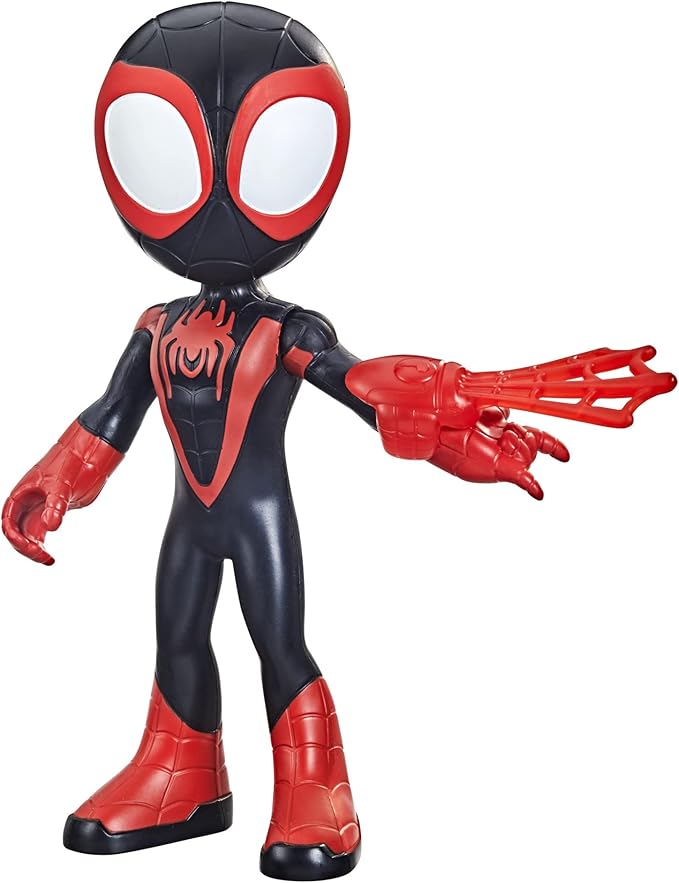 Spidey and His Amazing Friends Supersized Miles Morales: Spider-Man 9-inch Action Figure, Marvel Preschool Super Hero Toy, Kids Ages 3 and Up - Figurio