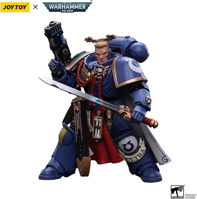 JOYTOY HAPPXYGG Warhammer 40k 1/18 4.7-inch Ultramarines Primaris Captain with Power Sword and Plasma Pistol action figure model toy series - Figurio