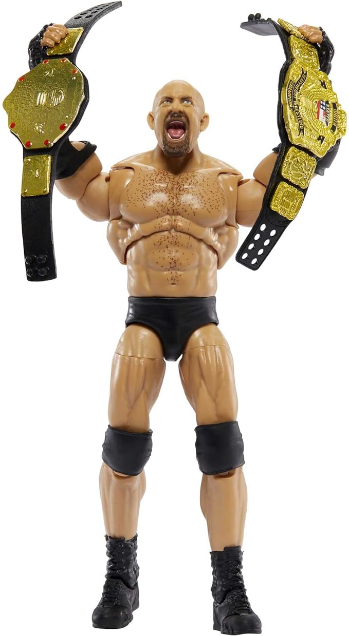 Mattel WWE Ultimate Edition Action Figure & Accessories, 6-inch Goldberg Collectible Set, Swappable Heads & Hands, Entrance Gear & 30 Articulation Points - Figurio