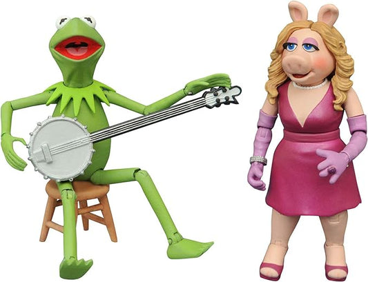 Diamond Select Toys The Muppets Best of Series 1: Kermit & Miss Piggy Action Figure Two-Pack, Multicolor - Figurio