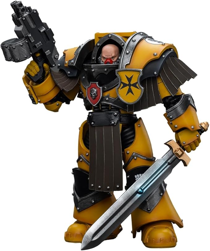 JOYTOY Warhammer 40,000 1/18 Action Figure Imperial Fists Legion Cataphractii Terminator Squad Legion Cataphractii Sergeant with Power Sword Collection Model Birthday Gifts - Figurio