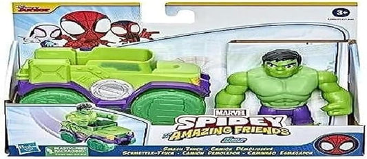 Marvel Spidey and His Amazing Friends Hulk Action Figure and Smash Truck Vehicle, Preschool Toy for Kids Ages 3 and Up - Figurio