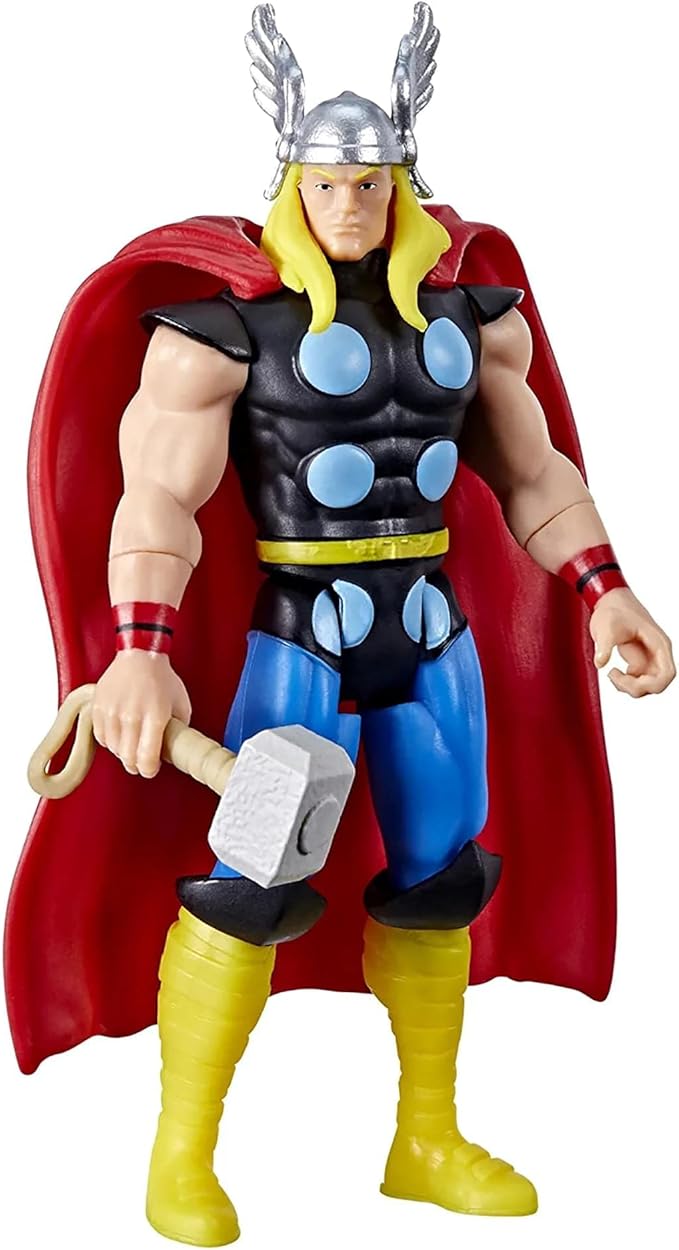 Marvel Hasbro Legends Series 3.75-inch Retro 375 Collection Thor Action Figure Toy,1 Accessory - Figurio