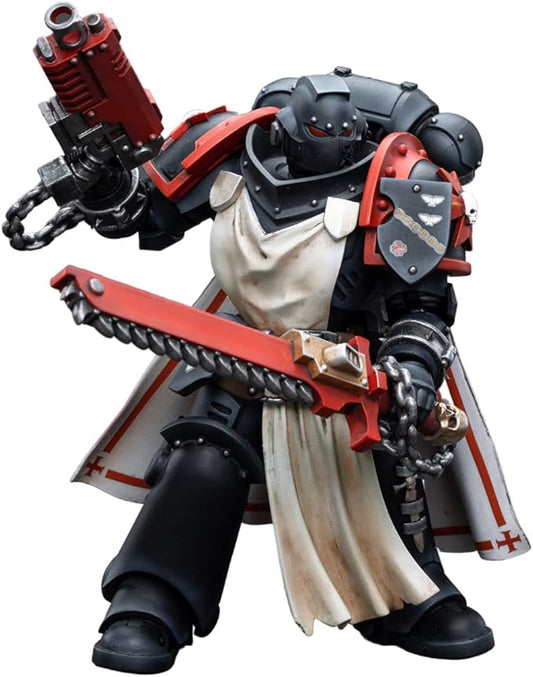 JOYTOY 1/18 Warhammer 40,000 Action Figure Black Templars Primaris Sword Brethren Harmund - Figurio