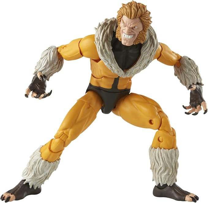 Marvel Legends Series X-Men Sabretooth Action Figure 6-Inch Collectible Toy, 3 Build-A-Figure Part - Figurio