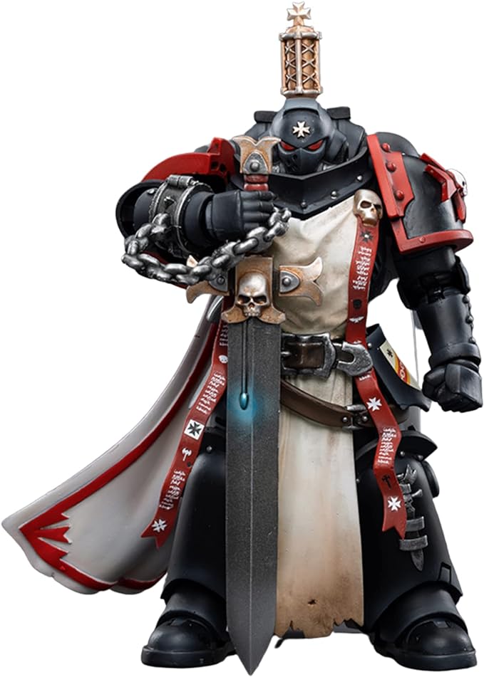 JOYTOY 1/18 Warhammer 40,000 Action Figure Black Templars Primaris Sword Brethren Eberwulf Model - Figurio