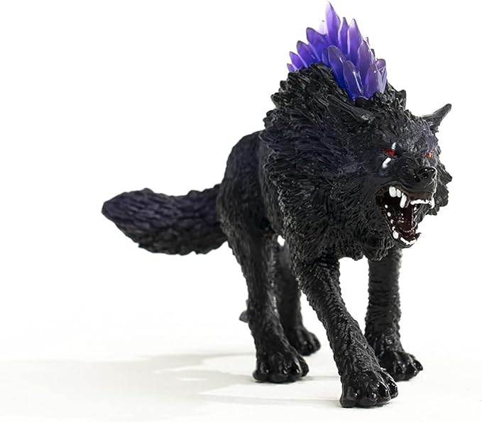 Schleich Eldrador Creatures Mythical Shadow Wolf Action Figure - Featuring Purple Coat and Translucent Back Crystals, Durable Toy for Boys and Girls, Gift for Kids Age 7+ - Figurio