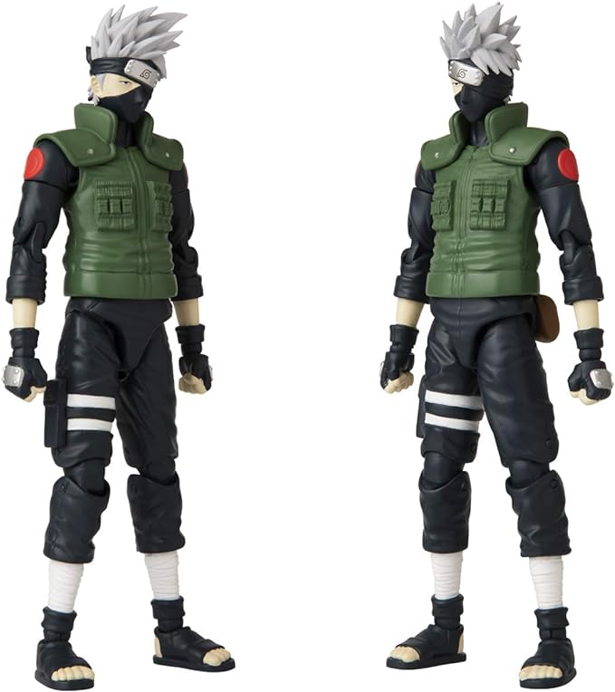 BANDAI Anime Heroes Naruto Action Figure Hatake Kakashi | 17cm Naruto Figure Hatake Kakashi Figure with Extra Hands and Accessories | Naruto Shippuden Anime Figure Action Figures for Boys and Girls - Figurio