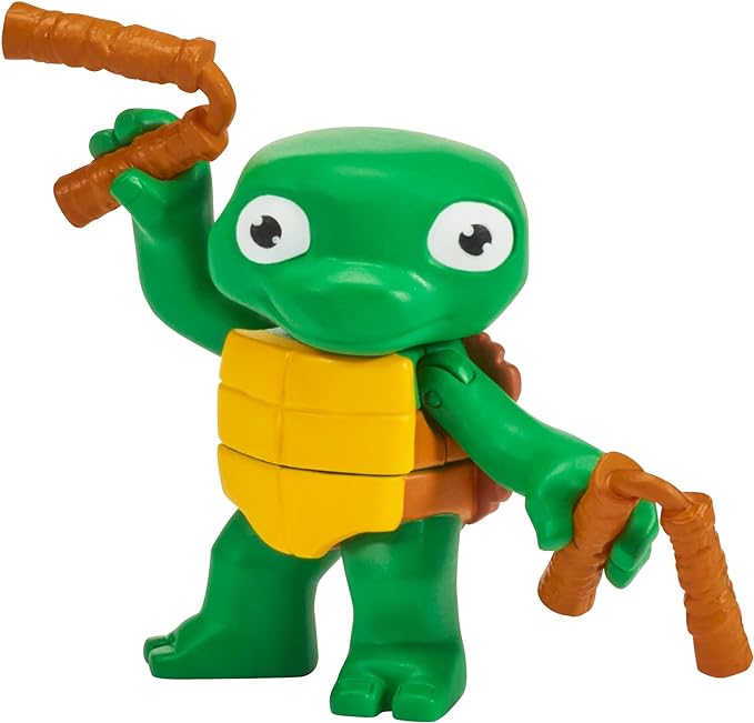 Teenage Mutant Ninja Turtles 83291 Turtle Tots Action Figure 2-Pack Featuring Michelangelo and Raphael. Ideal Present for Boys 4 to 7 Years and TMNT Fans - Figurio