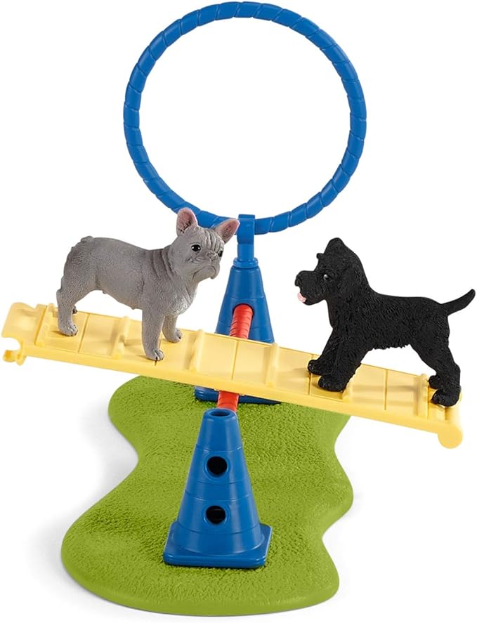 Schleich Farm World, Farm Toys for Girls and Boys Ages 3-8, 14-Piece Playset, Puppy Agility Training at The Dog Park - Figurio