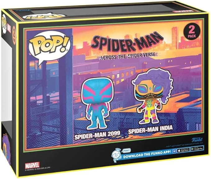 Pop! Spider-Man: Across The Spider-Verse - Spider-Man 2099 & Spider-Man India Blacklight 2 Pack - Figurio