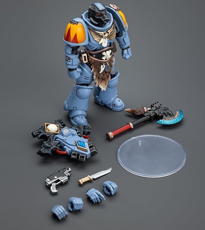 JOYTOY Warhammer 40,000 1/18 Action Figure Space Marines Space Wolves Claw Pack Brother Olaf Collection Model Birthday Gifts - Figurio