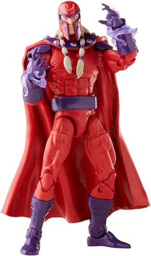 Marvel Legends Series 6-inch Scale Action Figure Toy Magneto, Premium Design, 1 Figure, and 5 Accessories , Red - Figurio