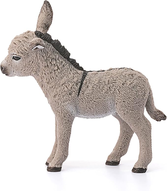 Schleich Farm World, Realistic Farm Animal Toys for Boys and Girls, Baby Donkey Foal Toy Figurine, Ages 3+ - Figurio