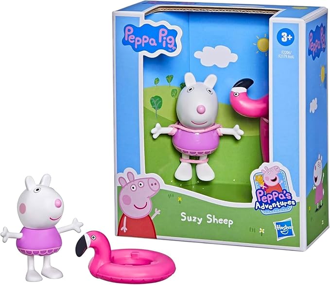 Hasbro Peppa Pig - 3" 8cm Poseable Articulated Figure & Accessory Sets - Set of All 6 Characters - Figurio