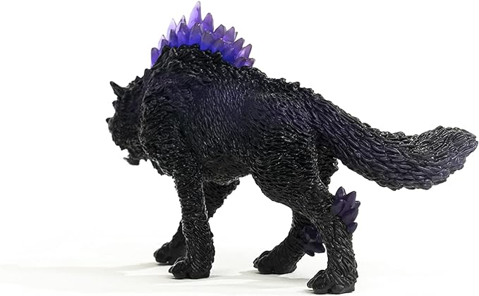 Schleich Eldrador Creatures Mythical Shadow Wolf Action Figure - Featuring Purple Coat and Translucent Back Crystals, Durable Toy for Boys and Girls, Gift for Kids Age 7+ - Figurio