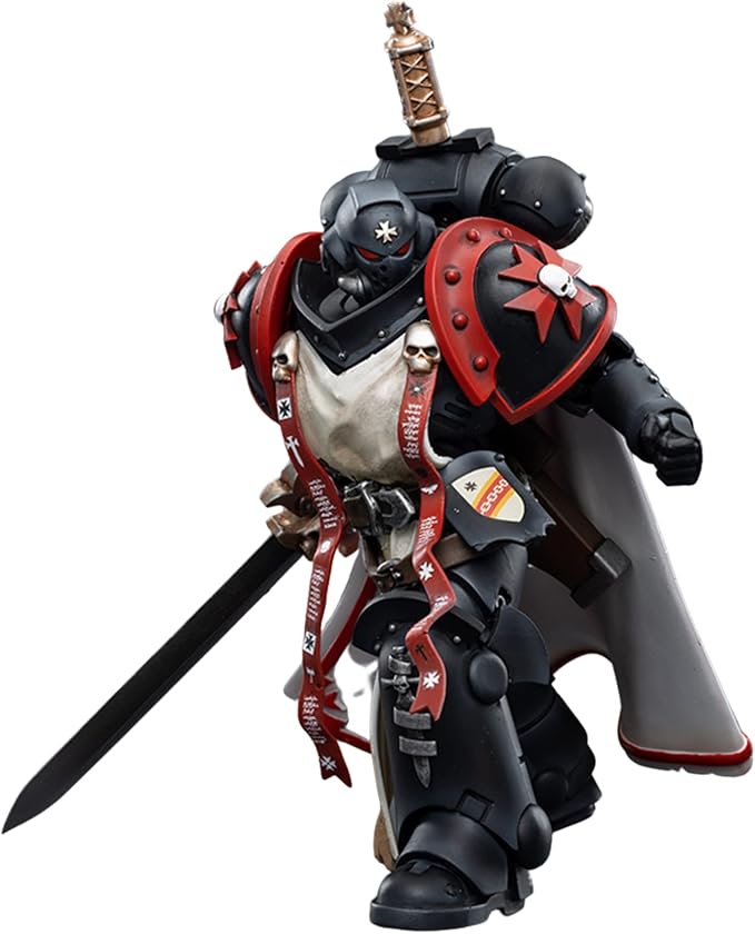 JOYTOY 1/18 Warhammer 40,000 Action Figure Black Templars Primaris Sword Brethren Eberwulf Model - Figurio