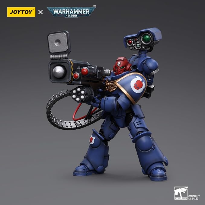 JOYTOY HAPPXYGG Warhammer 40k 1/18 4.7-inch Ultramarines Desolation Sergeant with Vengor Launcher action figure model toy series - Figurio