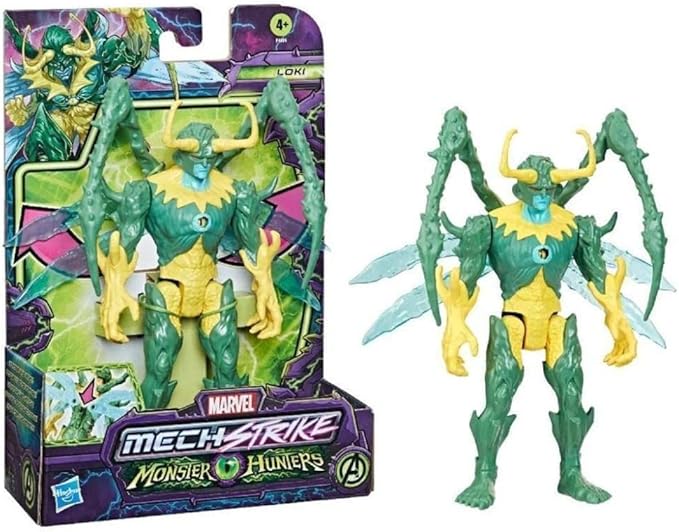 Marvel Mech Strike Monster Hunters 6" Figure - Loki - F4804 - Hasbro, Green and Gold - Figurio