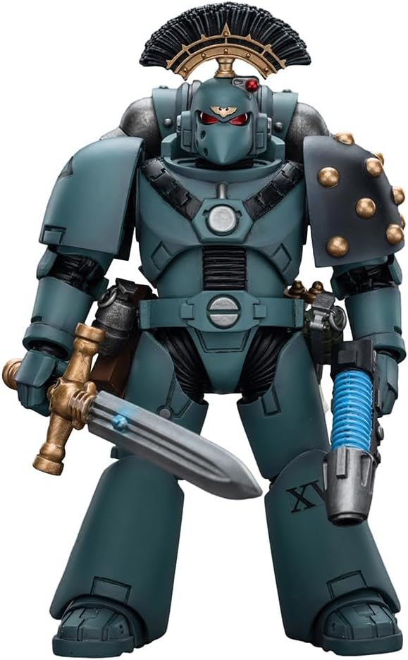 JOYTOY Warhammer 40,000 1/18 Action Figure Sons of Horus MKVI Tactical Squad Sergeant with Power Sword Collection Model Birthday Gifts - Figurio