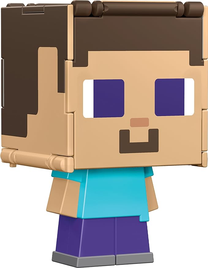 Mattel Minecraft Flippin’ Figs Figures Collection with 2-in-1 Fidget Play, 3.75-in Scale, Large Heads & Pixelated Design (Characters May Vary) - Figurio