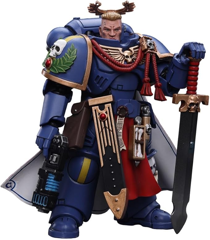 JOYTOY HAPPXYGG Warhammer 40k 1/18 4.7-inch Ultramarines Primaris Captain with Power Sword and Plasma Pistol action figure model toy series - Figurio