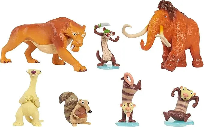 The Ice Age Adventures of Buck Wild Collector 7-Piece Figure Set with Manny, Diego, Sid, Scrat, Buck, Crash, and Eddie, Kids Toys for Ages 3 Up, Amazon Exclusive by Just Play - Figurio