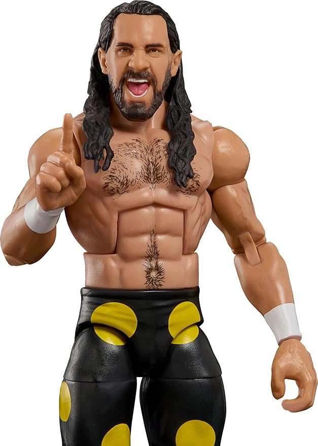 Mattel WWE Top Picks Elite Action Figure & Accessories Set, Seth Rollins 6-inch Collectible with Swappable Hands, Ring Gear & 25 Articulation Points - Figurio