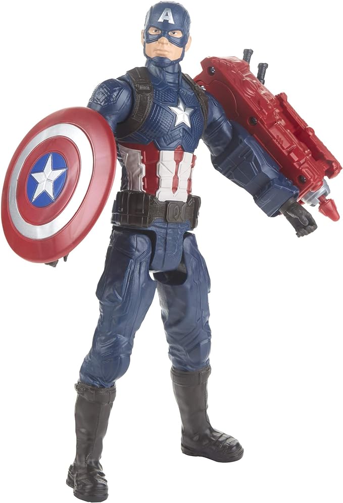 Avengers Marvel Endgame Titan Hero Series Captain America 12"-Scale Super Hero Action Figure Toy with Titan Hero Power Fx Port - Figurio