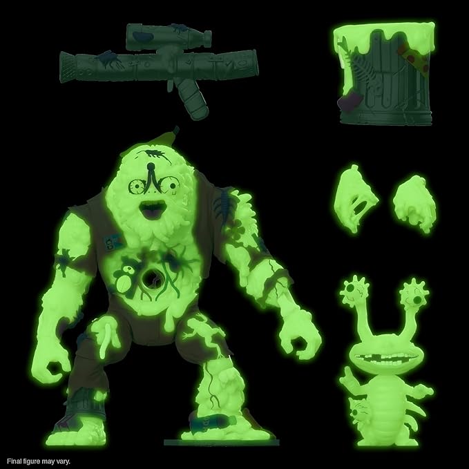 Super7 ULTIMATES! Teenage Mutant Ninja Turtles Muckman and Joe Eyeball (Glow in The Dark) - 7" TMNT Action Figure with Accessories Classic Cartoon Collectibles and Retro Toys - Figurio